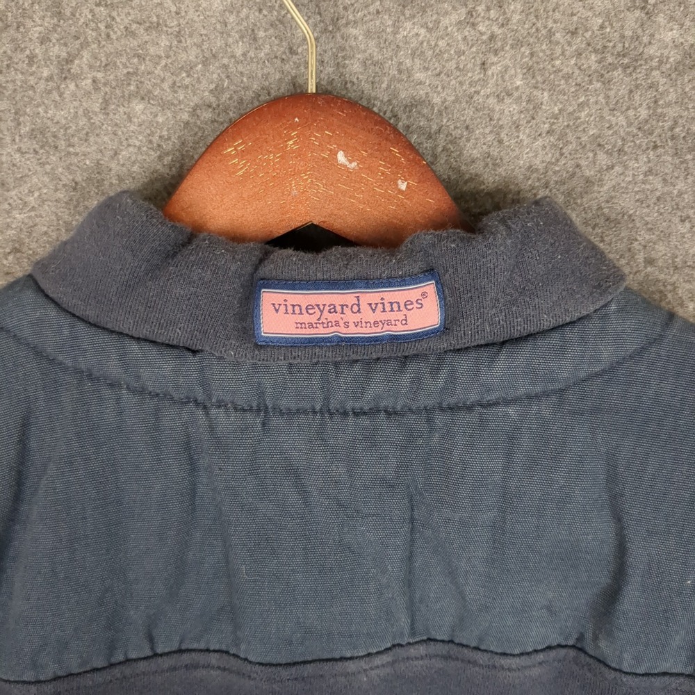 Vineyard Vines Quarter Zip Pullover Sweatshirt Mens Large Navy Cotton - Picture 8 of 12